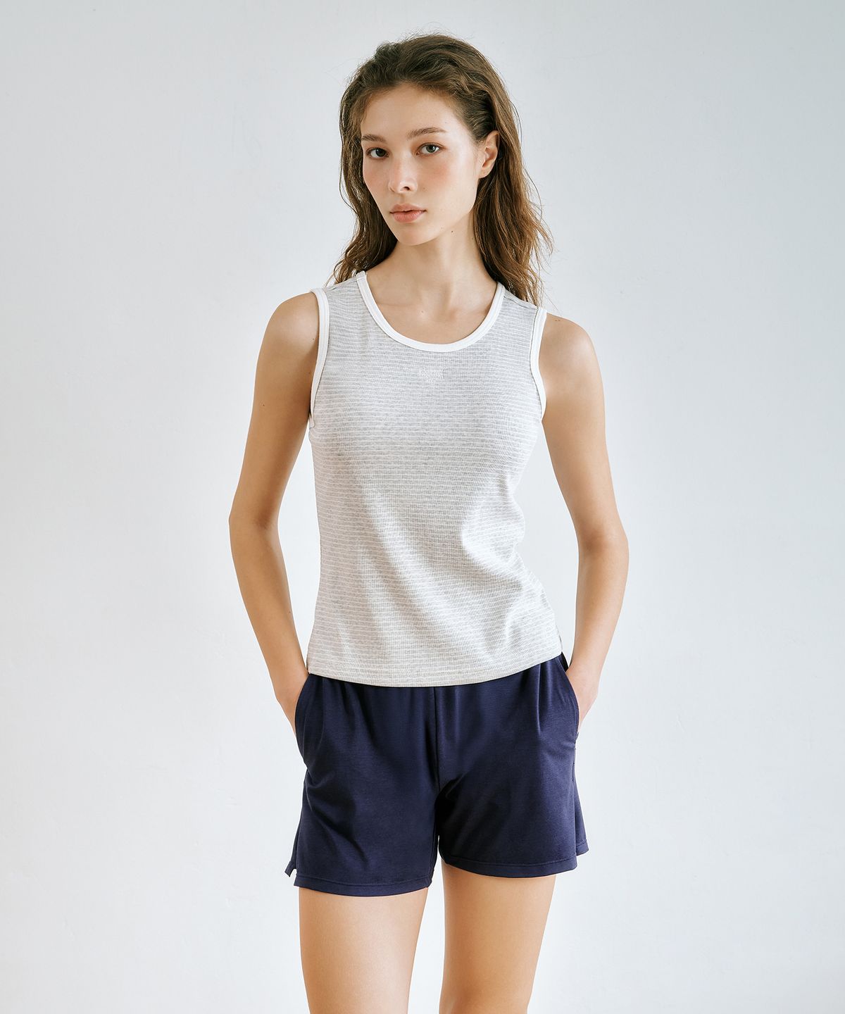 마리떼 프랑소와 저버(MARITHÉ + FRANҪOIS GIRBAUD) UNDERWEAR W CLASSIC LOGO RINGER TANK BRA TOP heather gray