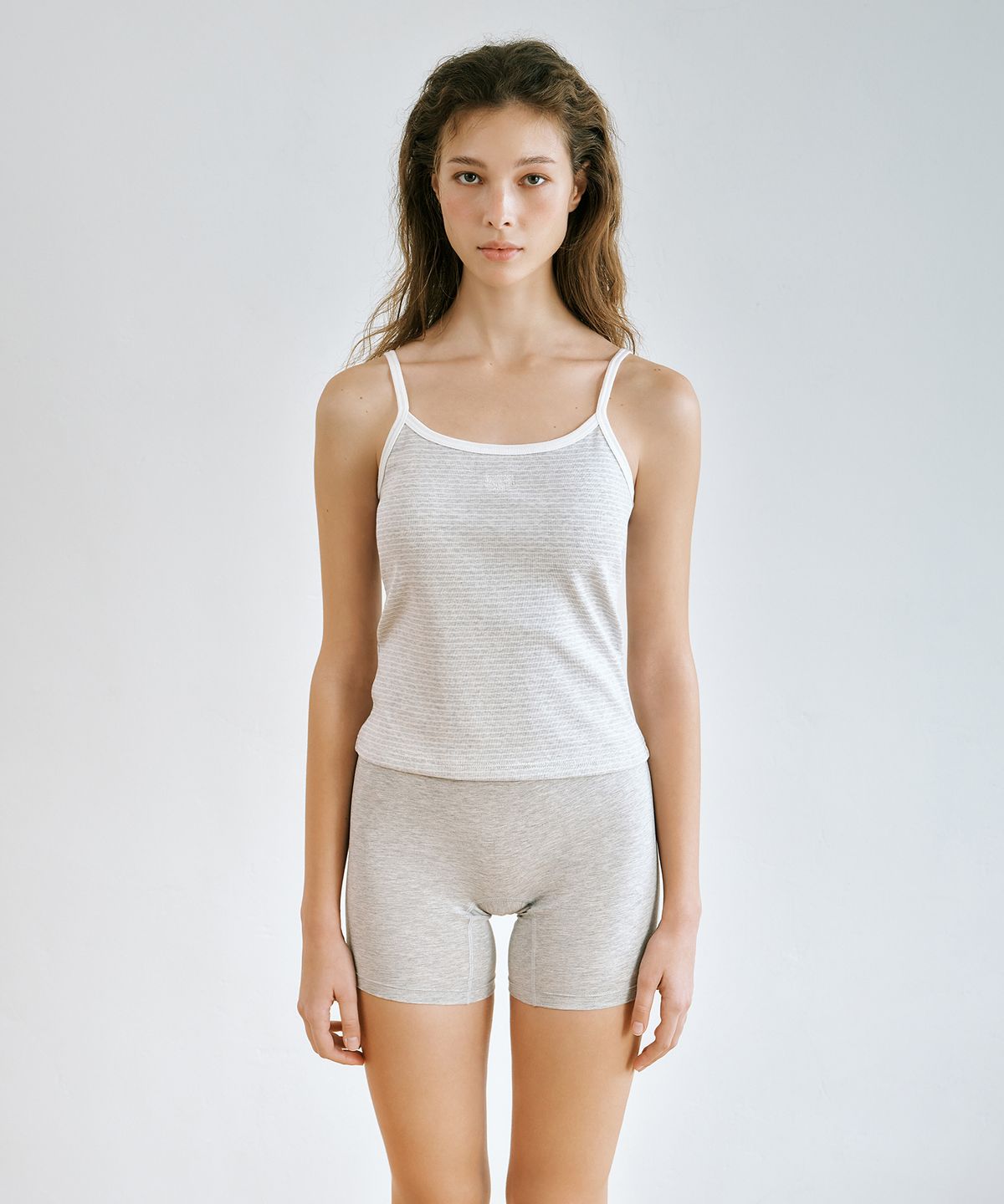 마리떼 프랑소와 저버(MARITHÉ + FRANҪOIS GIRBAUD) UNDERWEAR W CLASSIC LOGO RINGER CAMI BRA TOP heather gray