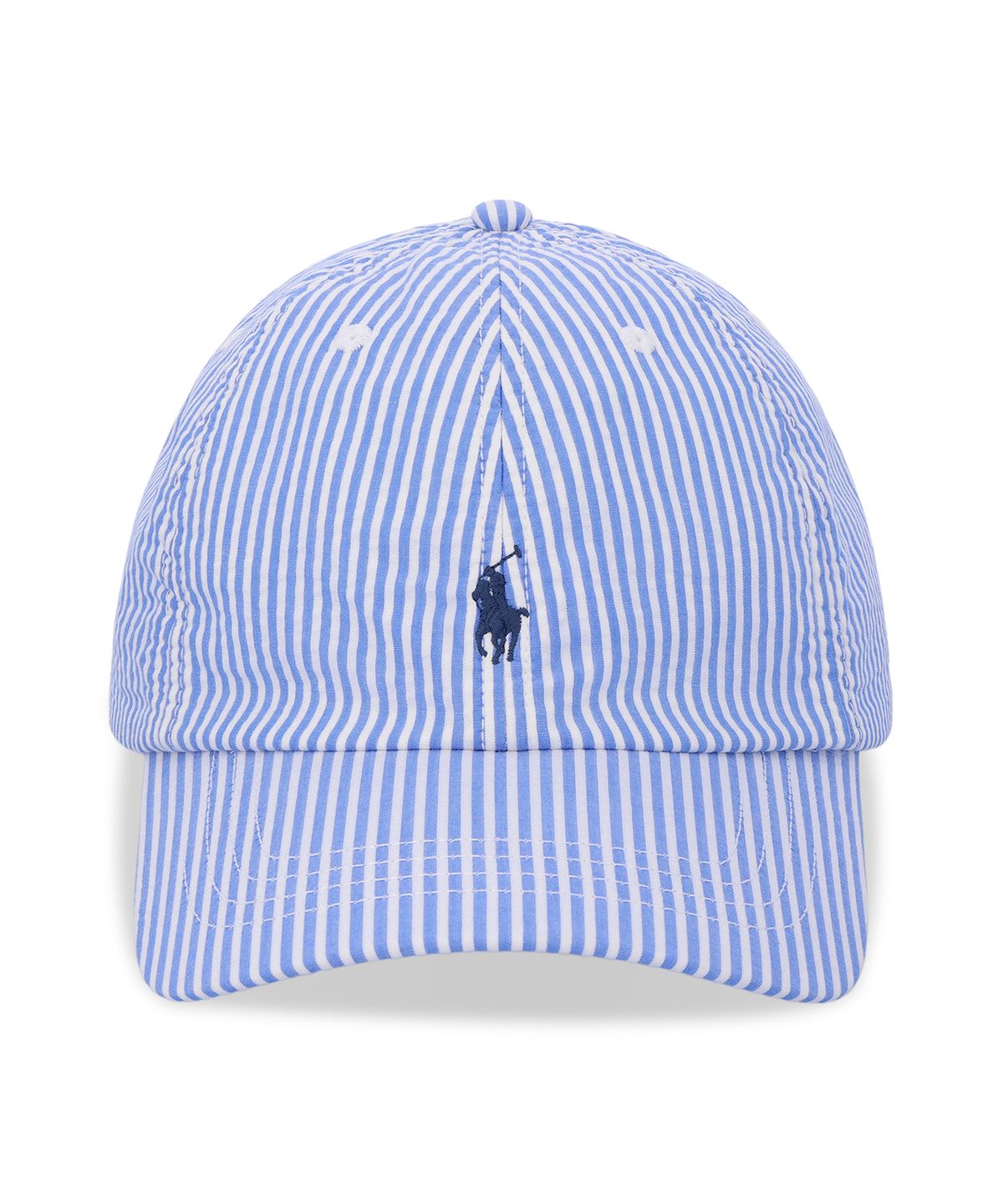 폴로 랄프 로렌 칠드런(POLO RALPH LAUREN CHILDREN) 스트라이프 코튼 시어서커 볼 캡-블루