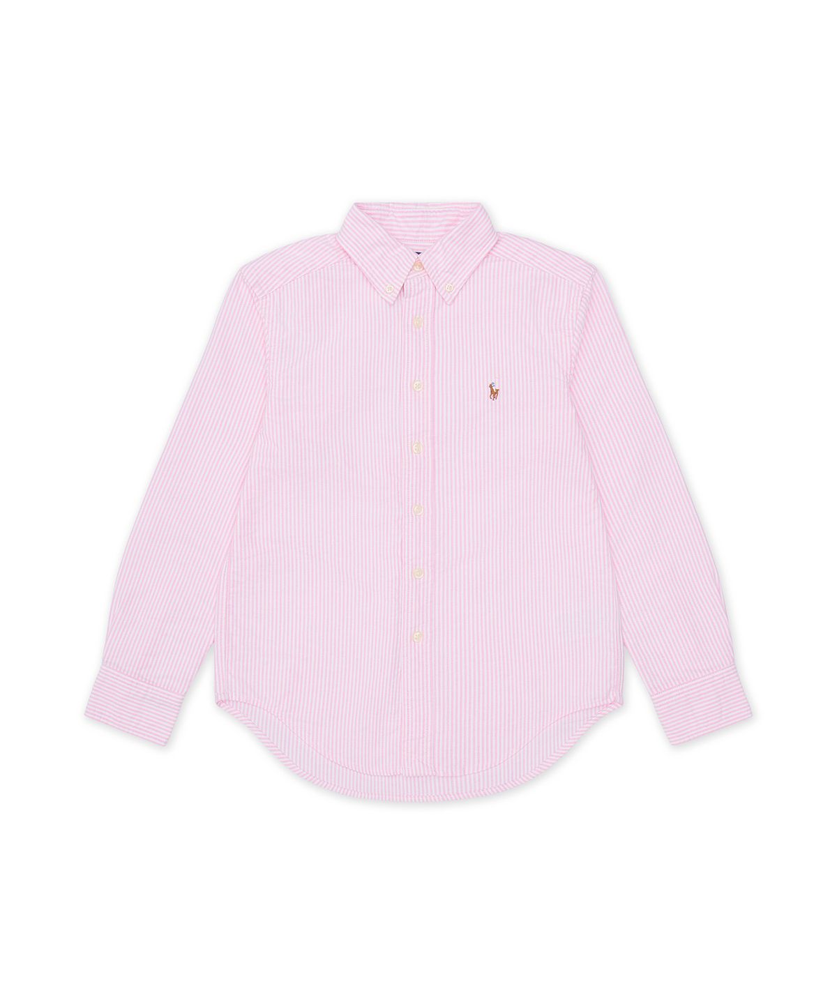 폴로 랄프 로렌 칠드런(POLO RALPH LAUREN CHILDREN) 스트라이프 코튼 옥스포드 셔츠-핑크
