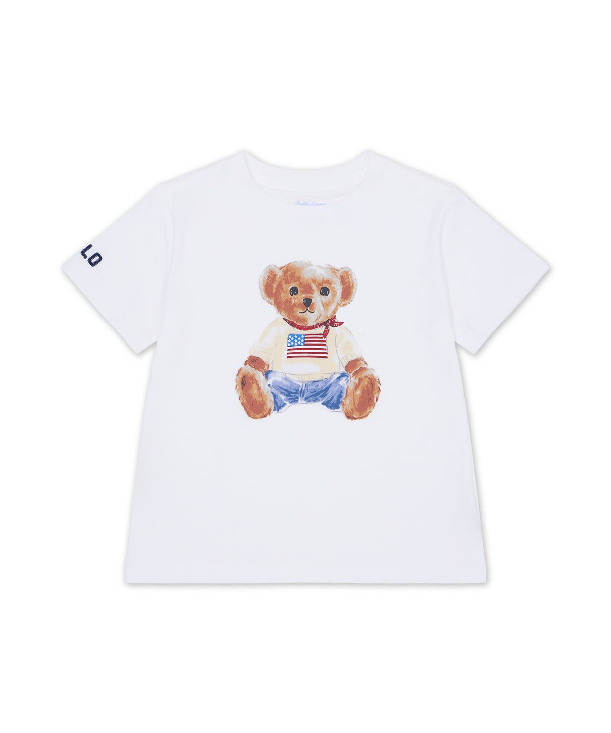 폴로 랄프 로렌 칠드런(POLO RALPH LAUREN CHILDREN) 폴로 베어 코튼 저지 티-화이트