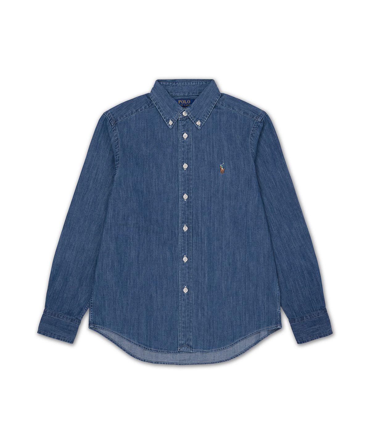 폴로 랄프 로렌 칠드런(POLO RALPH LAUREN CHILDREN) 코튼 샴브레이 셔츠-블루