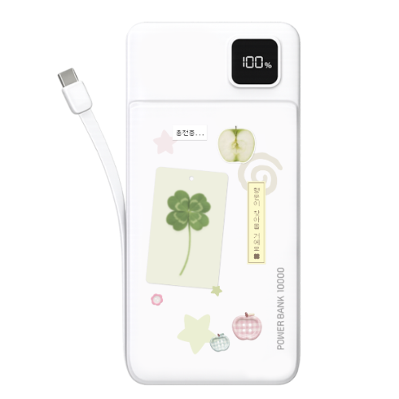 lucky Diary LCD 케이블일체형 아이폰 갤럭시 보조배터리