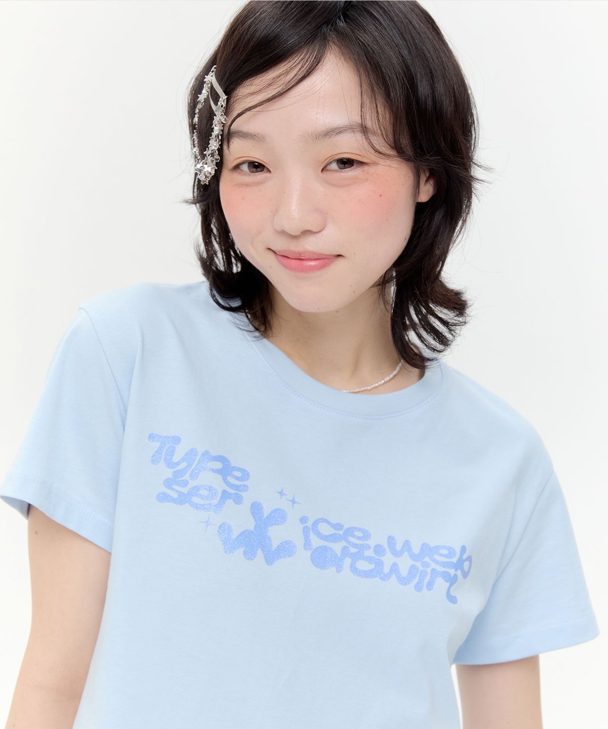 타입서비스(TYPESERVICE) Vivid Twirl Glitter Top [Blue]