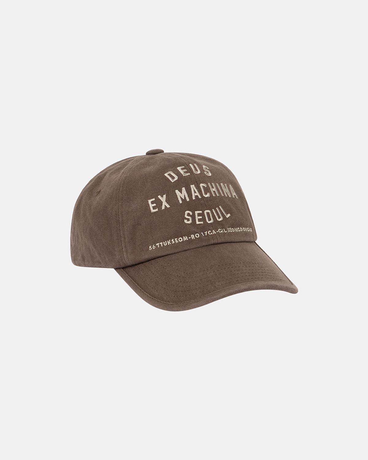 데우스 엑스 마키나(DEUS EX MACHINA) Emblem College Address Cap_Brown