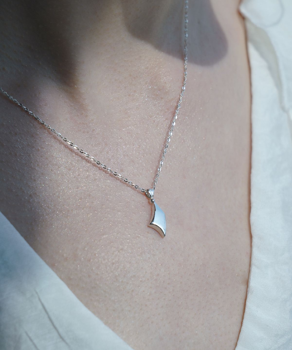 오버그레이(OVERGREY) Mirror Piece Necklace - Silver