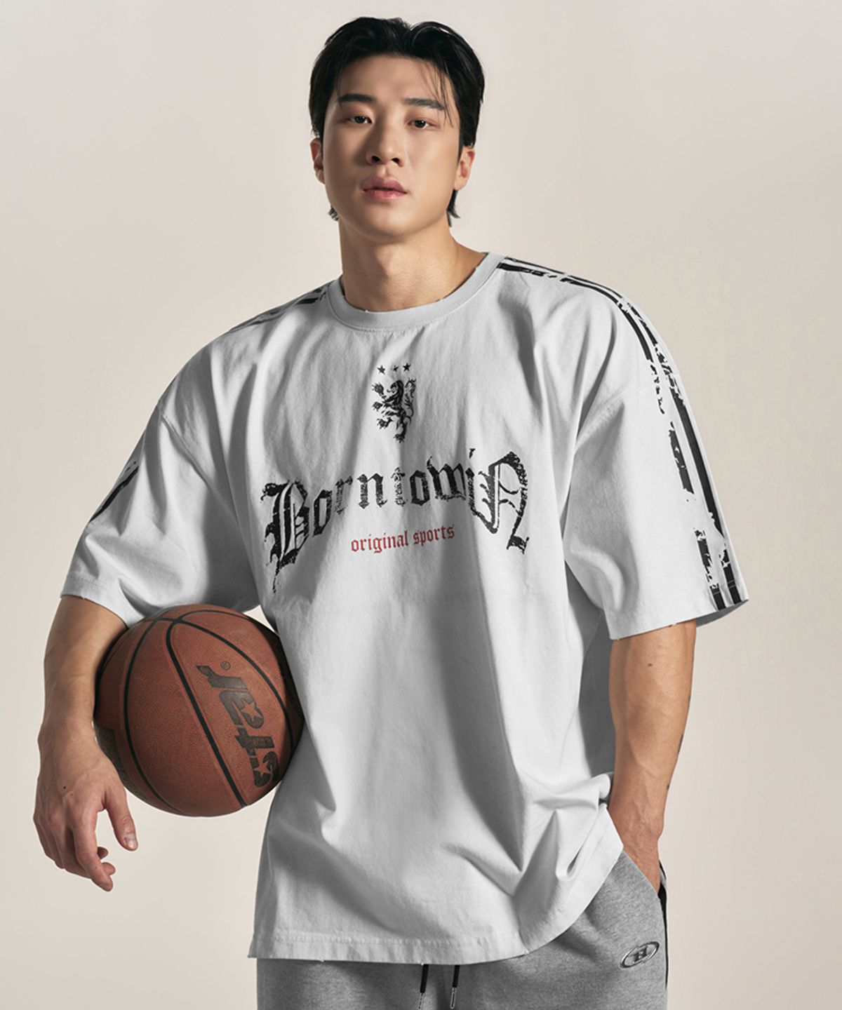본투윈(BORN TO WIN) CRACK LINE GARMENT DYED T-SHIRTS [OFF WHITE]