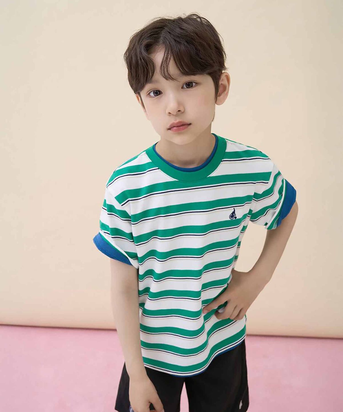 빈폴 키즈(BEANPOLE KIDS) 핫썸머 반소매 티셔츠 2PACK 상하세트  그린 (BI6442U03M)