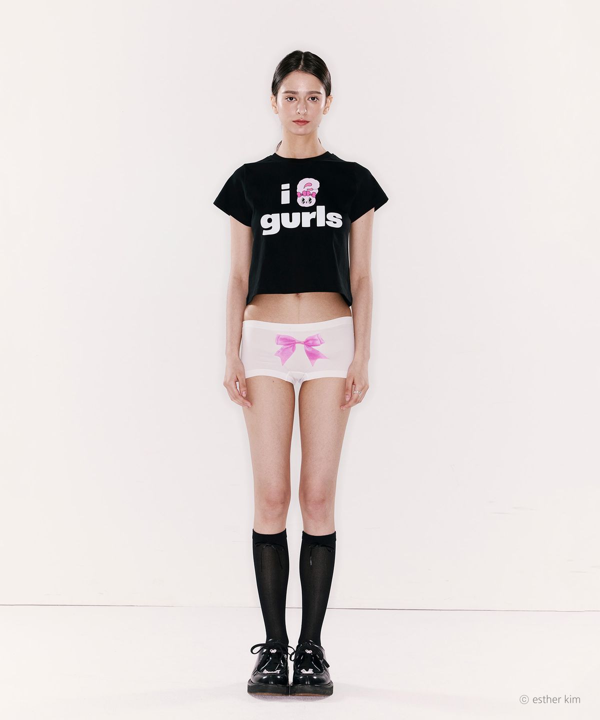 에즈이프 캘리(ASIF CALIE) ESTHER BUNNY X AS IF CALIE BUNNY GURLS T-SHIRT BLACK