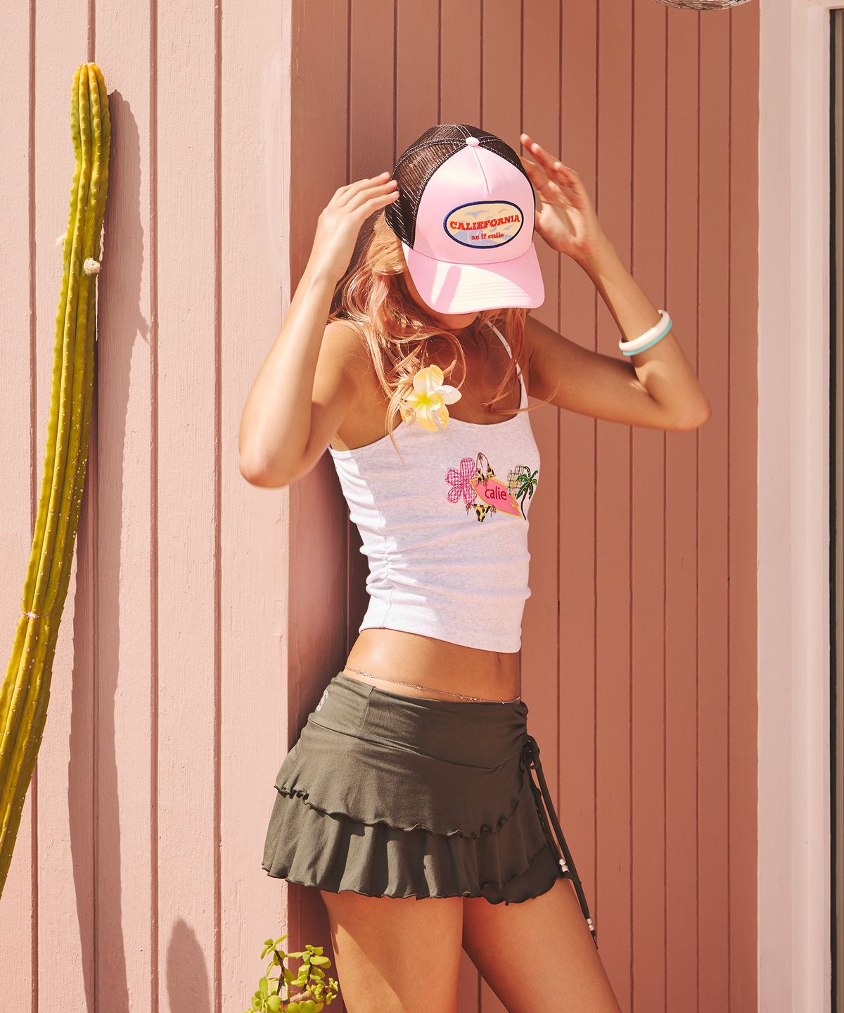 에즈이프 캘리(ASIF CALIE) CALIEFORNIA PATCH MESH BALL CAP PINK