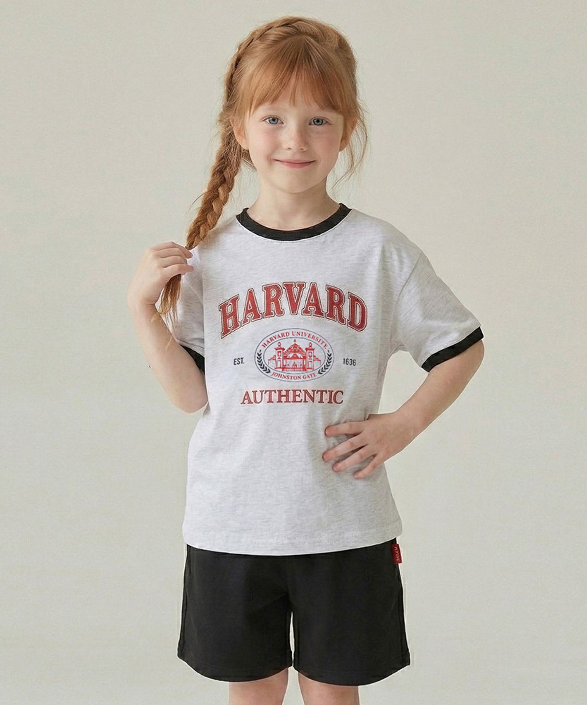 하버드 키즈(HARVARD KIDS) 링거 티셔츠 셋업 B6M004
