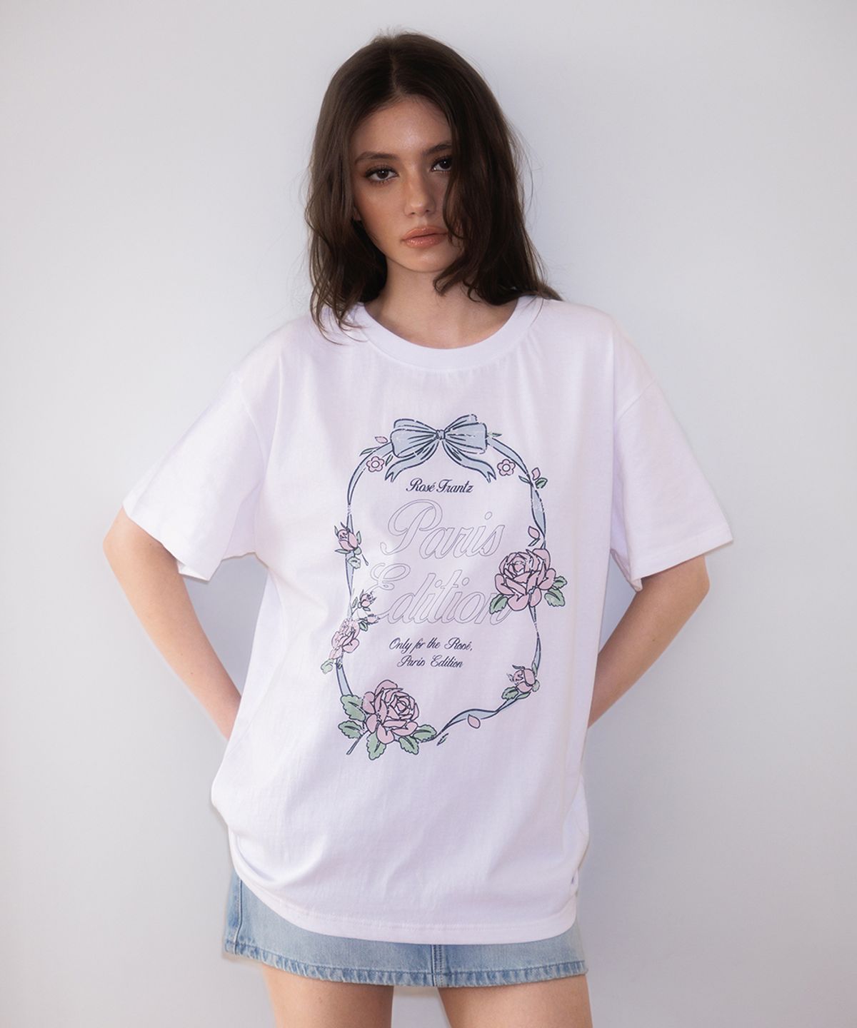 로제프란츠(ROSEFRANTZ) Vintage Floral Frame T-shirt [White]