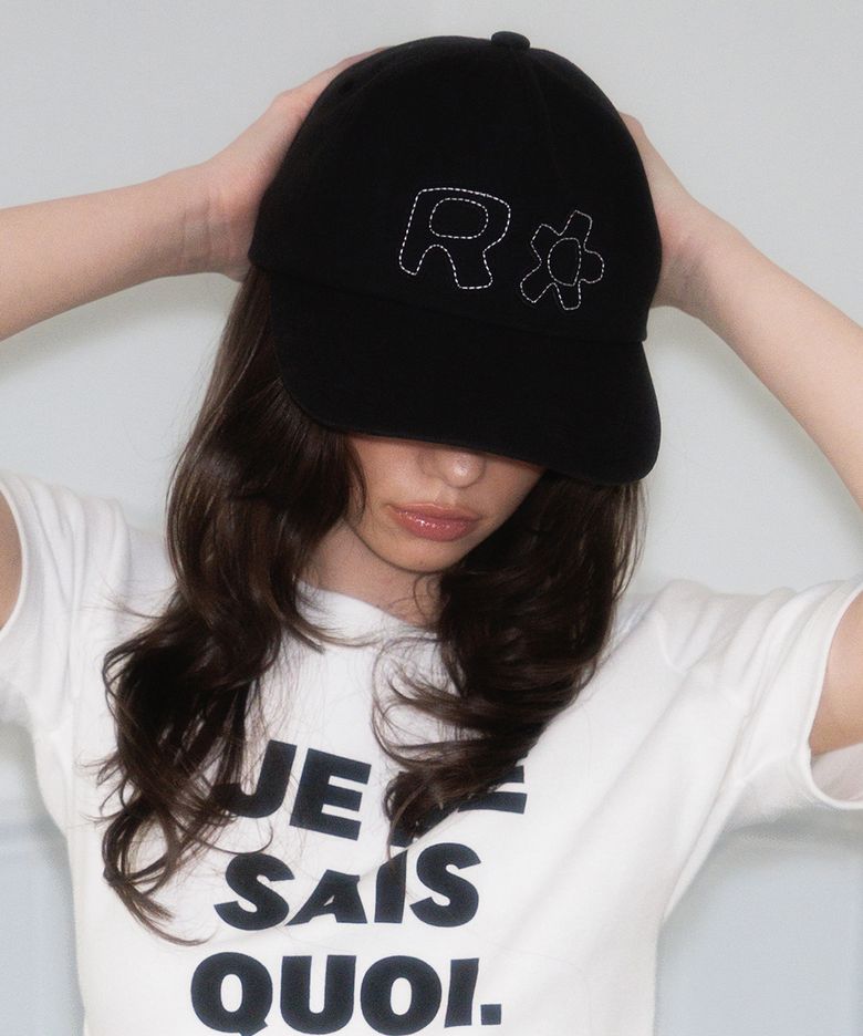 R Flower Stitch Ball Cap