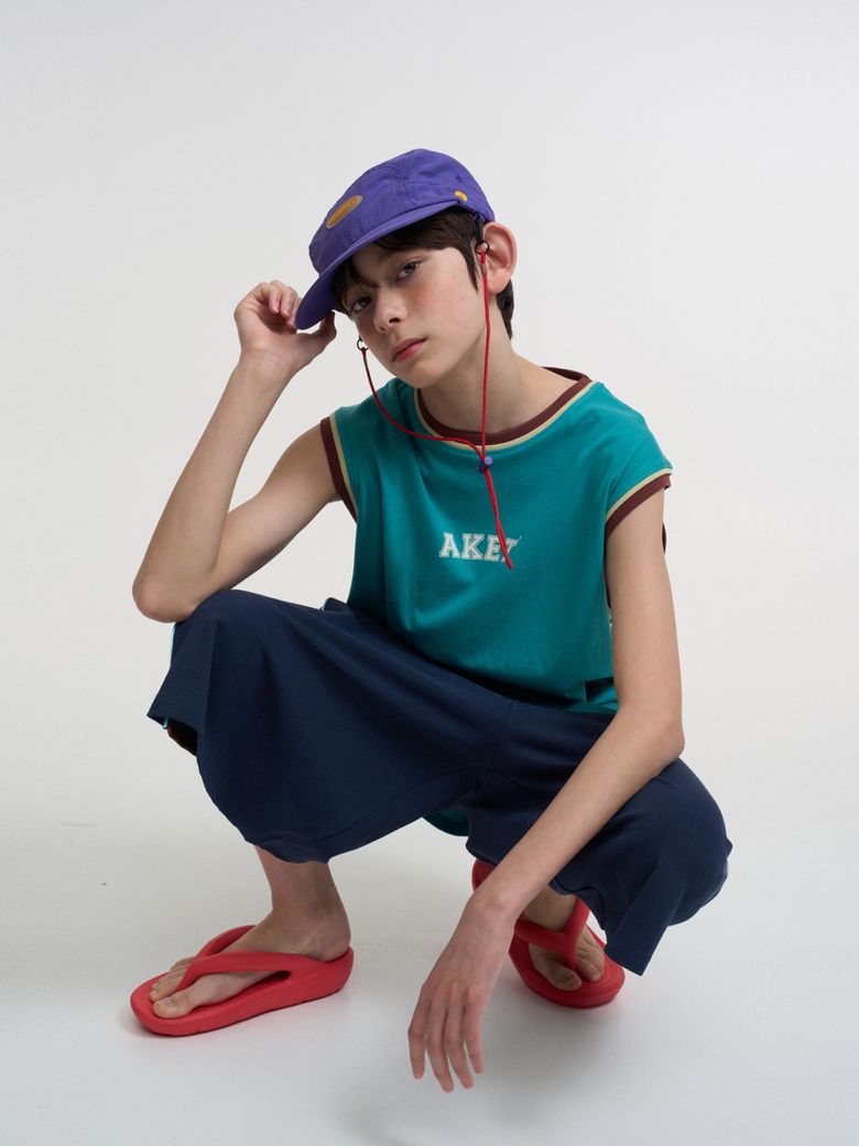 A COLOR-BLOCK LINE TOP_MINT