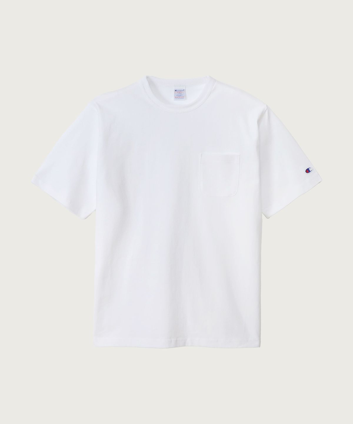 챔피온(CHAMPION) T1011 헤비웨이트 포켓 티셔츠 White (Made in USA)