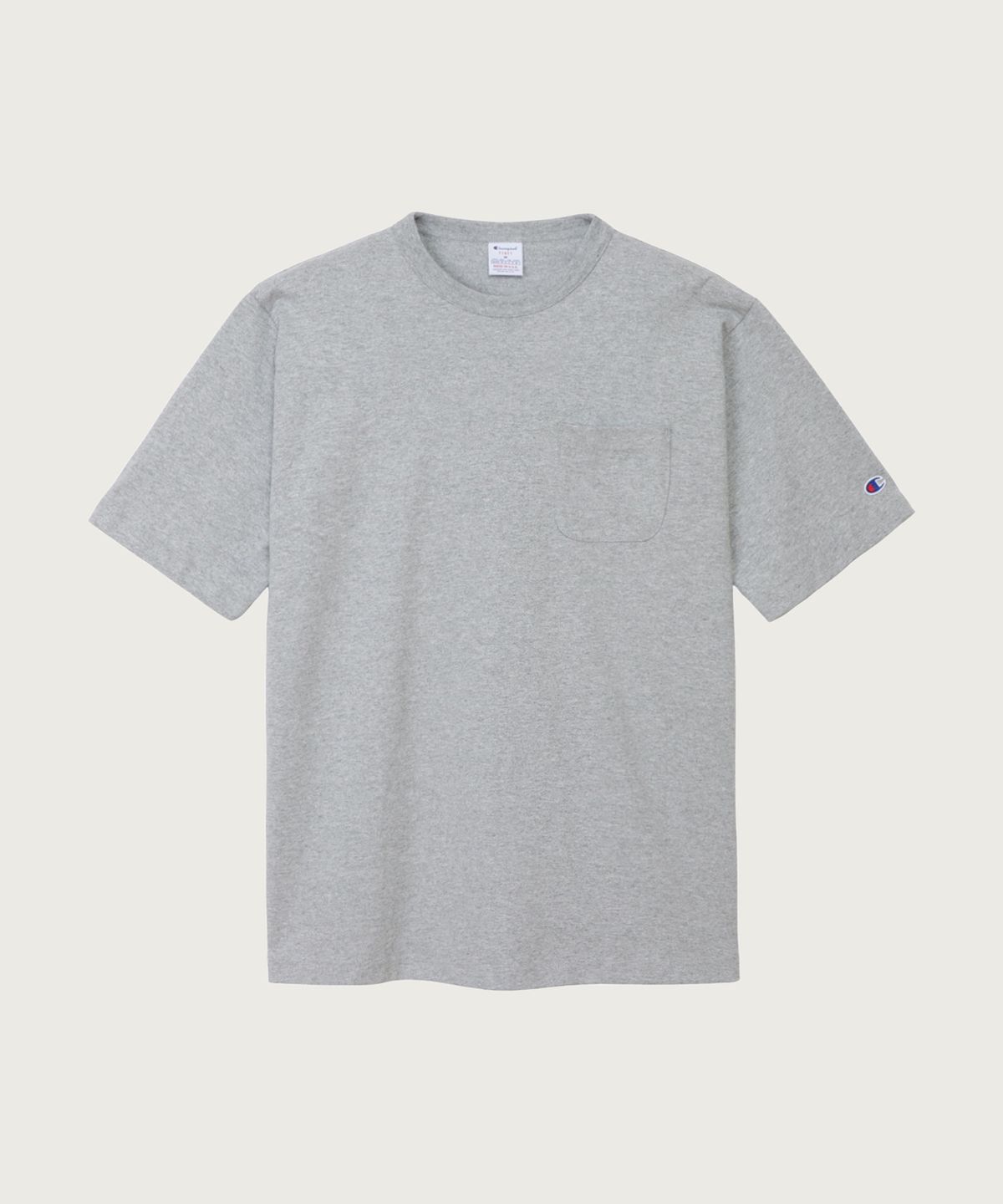 챔피온(CHAMPION) T1011 헤비웨이트 포켓 티셔츠 Grey (Made in USA)