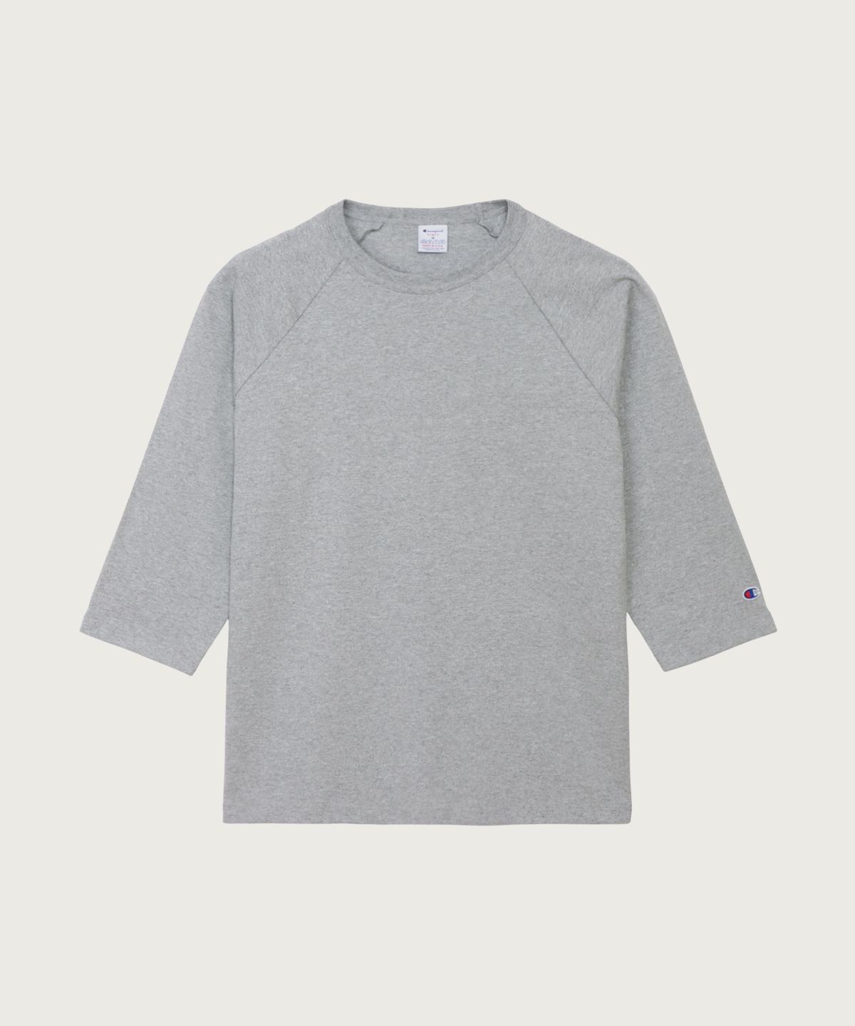 챔피온(CHAMPION) T1011 헤비웨이트 래글런 7부 슬리브 티셔츠 Grey (Made in USA)