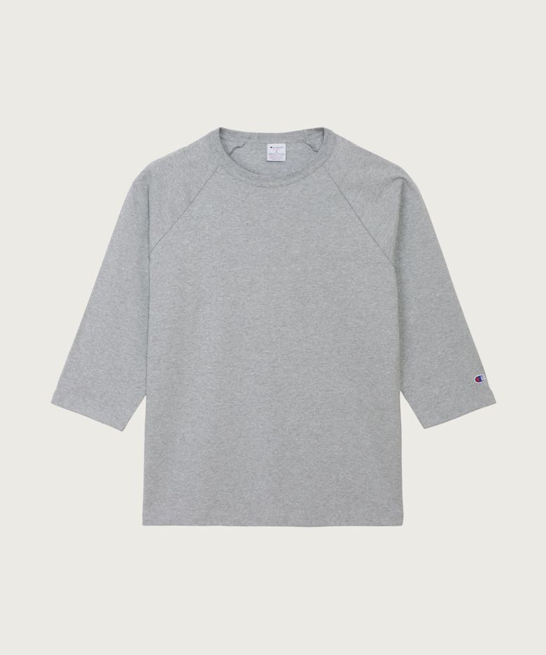 T1011 헤비웨이트 래글런 7부 슬리브 티셔츠 Grey (Made in USA)