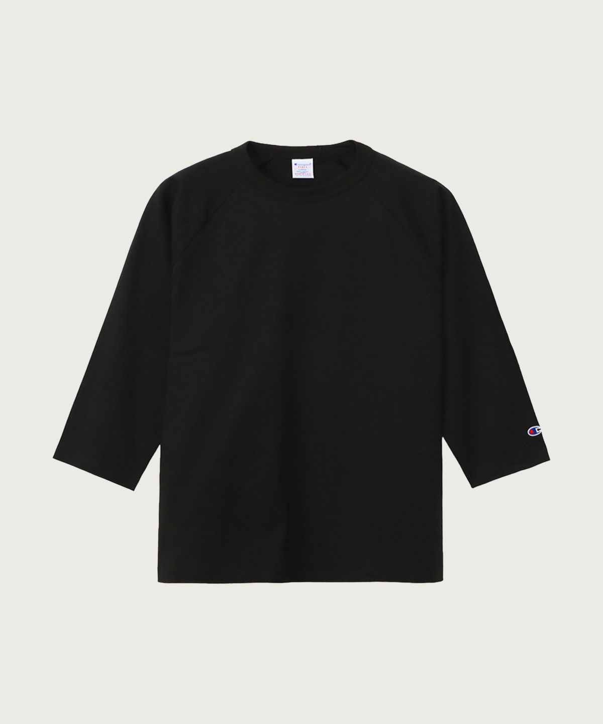 챔피온(CHAMPION) T1011 헤비웨이트 래글런 7부 슬리브 티셔츠 Black (Made in USA)