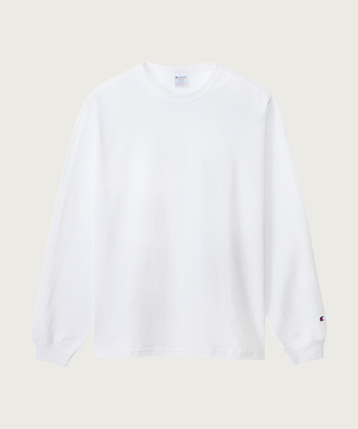 챔피온(CHAMPION) T1011 헤비웨이트 래글런 롱슬리브 티셔츠 White (Made in USA)
