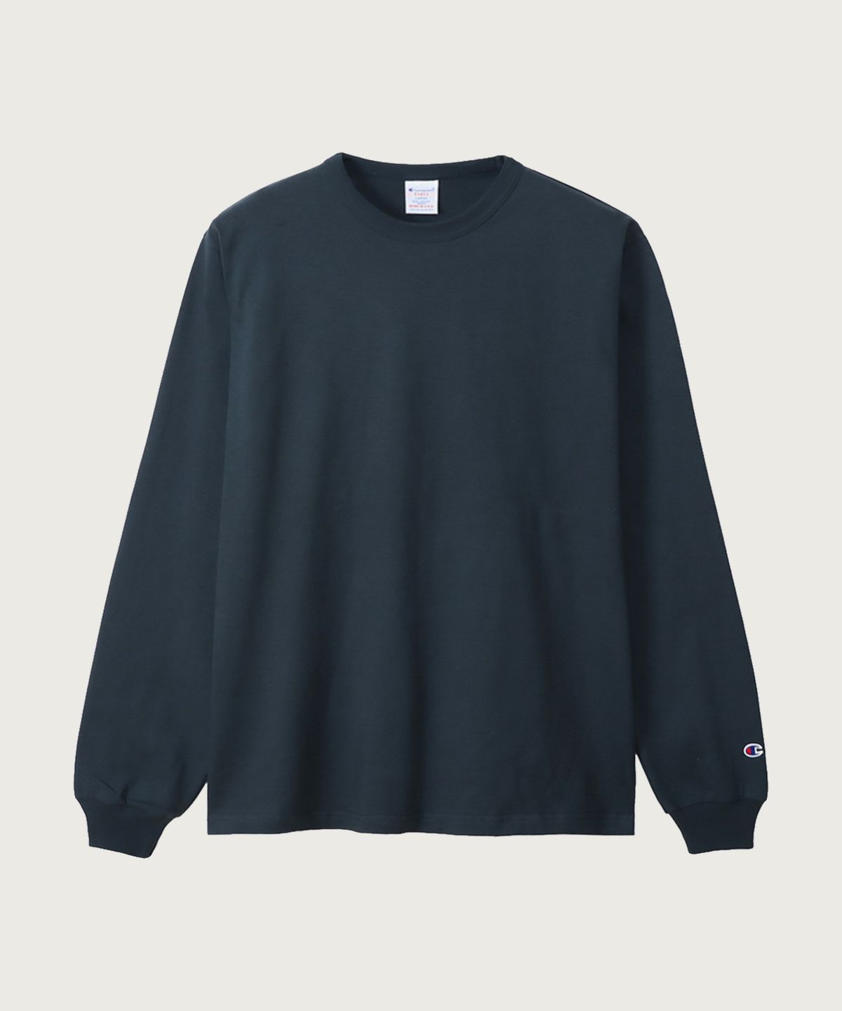 챔피온(CHAMPION) T1011 헤비웨이트 래글런 롱슬리브 티셔츠 Navy (Made in USA)