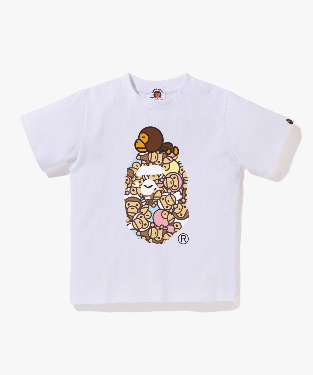 베이프(BAPE) 올 베이비 마일로 멀티 마일로 온 빅 에이프 티셔츠(KIDS) WHITE