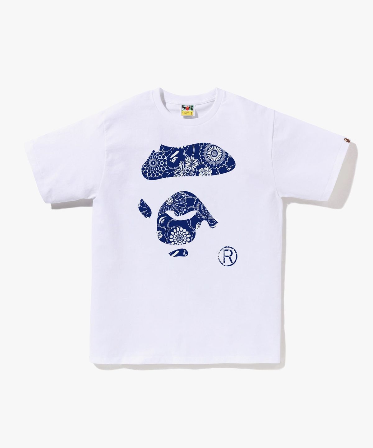 베이프(BAPE) 재패니즈 인디고 아트  카모 에이프 페이스 티셔츠(M) WHITE