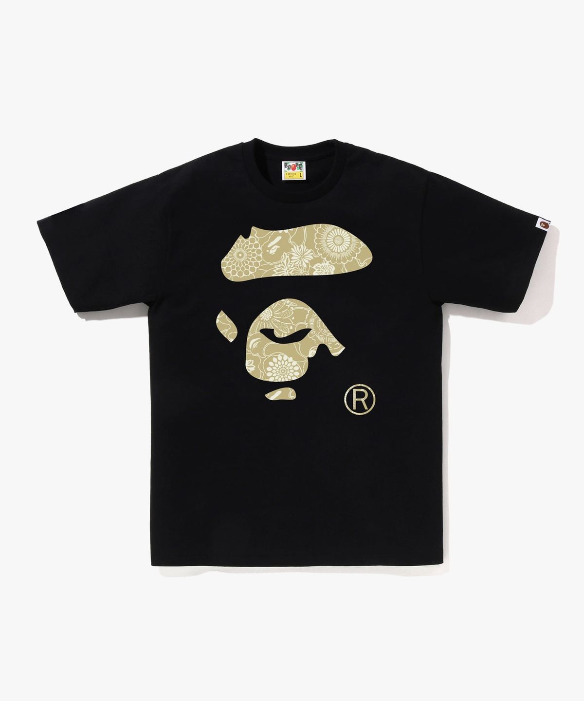 베이프(BAPE) 재패니즈 인디고 아트  카모 에이프 페이스 티셔츠(M) BLACK