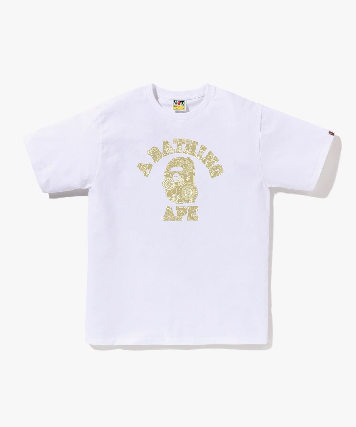 베이프(BAPE) 재패니즈 인디고 아트  카모 콜리지 티셔츠(M) WHITE/BEIGE