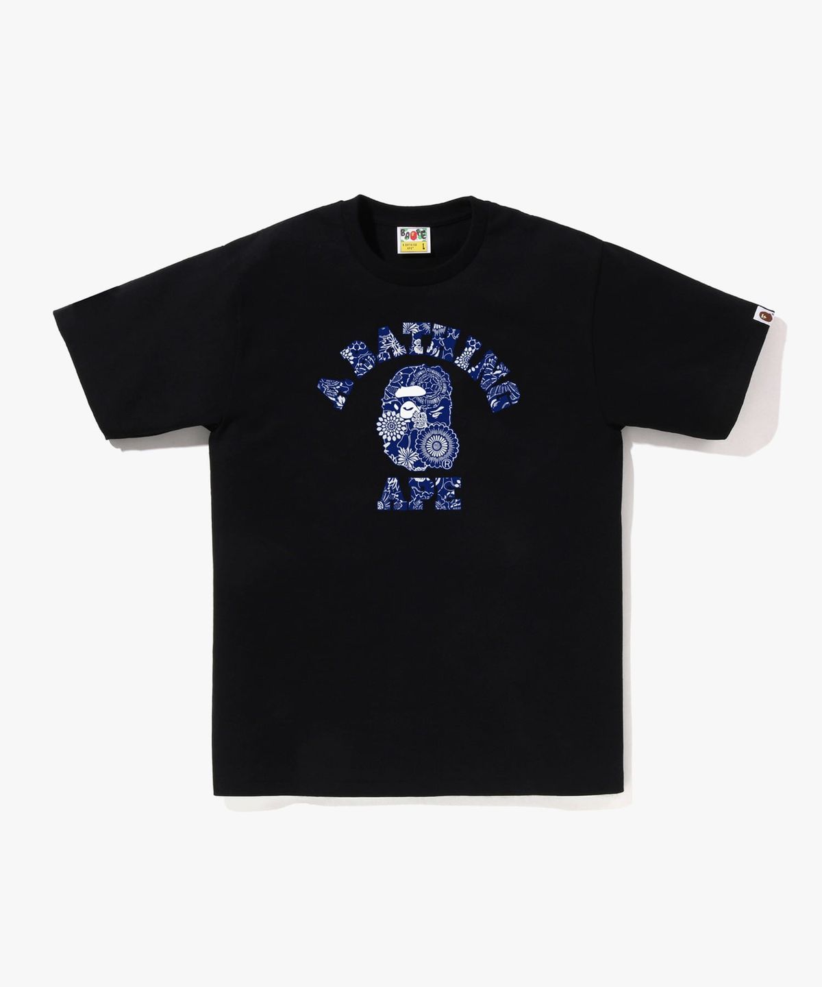 베이프(BAPE) 재패니즈 인디고 아트  카모 콜리지 티셔츠(M) BLACK/NAVY