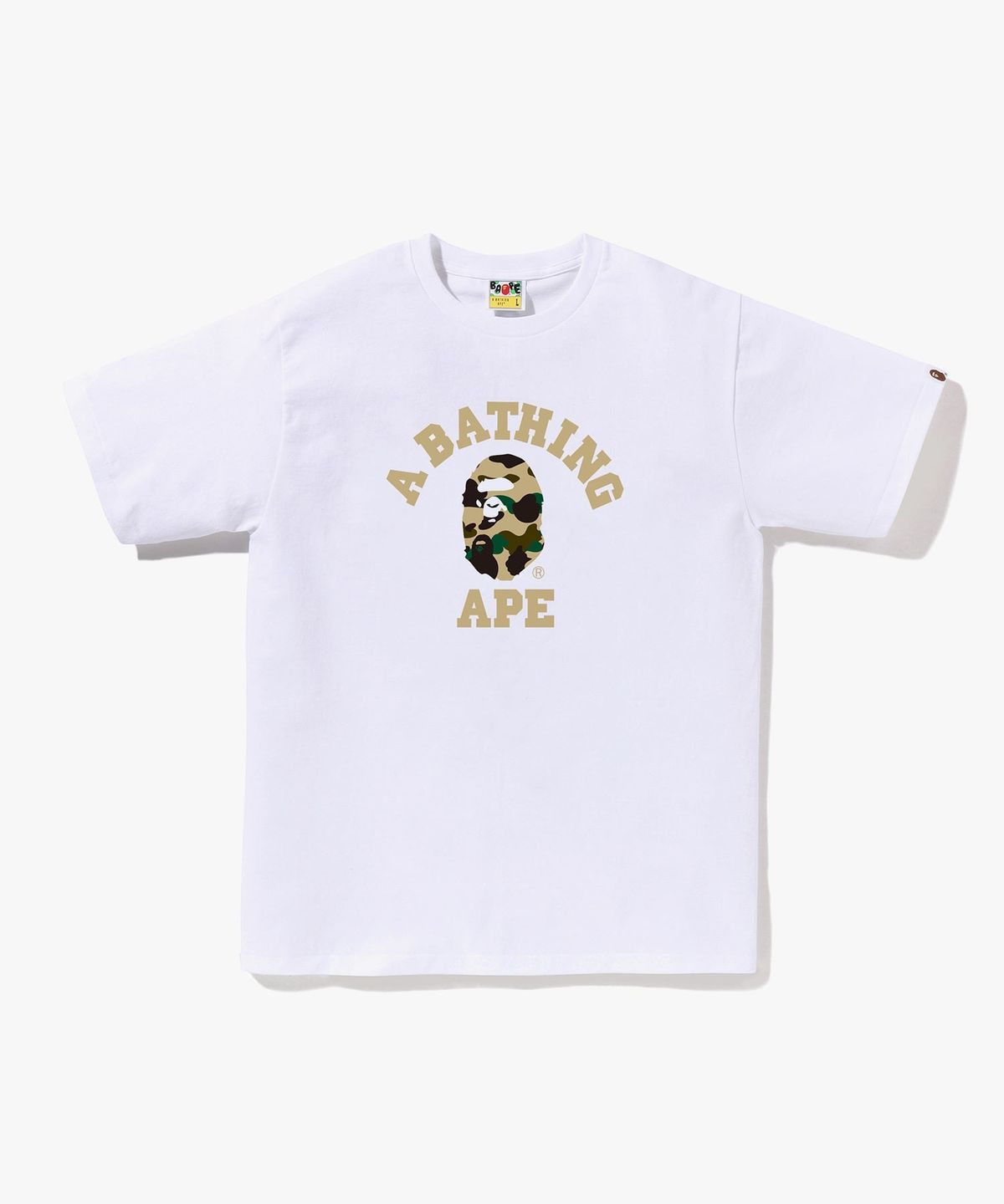 베이프(BAPE) 퍼스트 카모 콜리지 티셔츠(M) WHITE/YELLOW