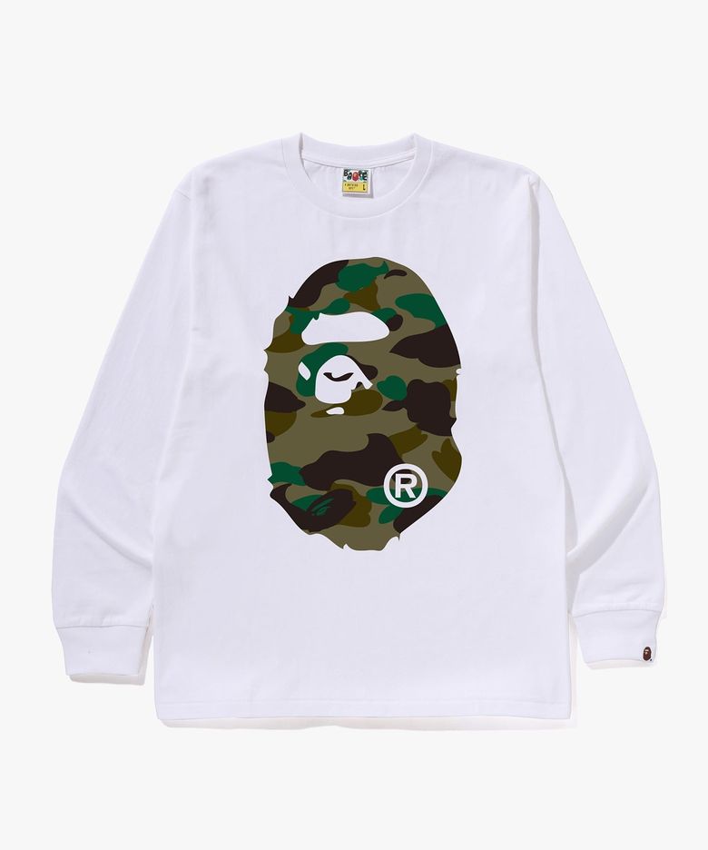 퍼스트 카모 빅 에이프 헤드 롱슬리브 티셔츠(M) WHITE/GREEN