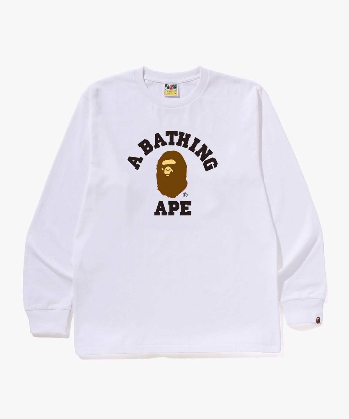 베이프(BAPE) 콜리지 롱슬리브 티셔츠(M) WHITE