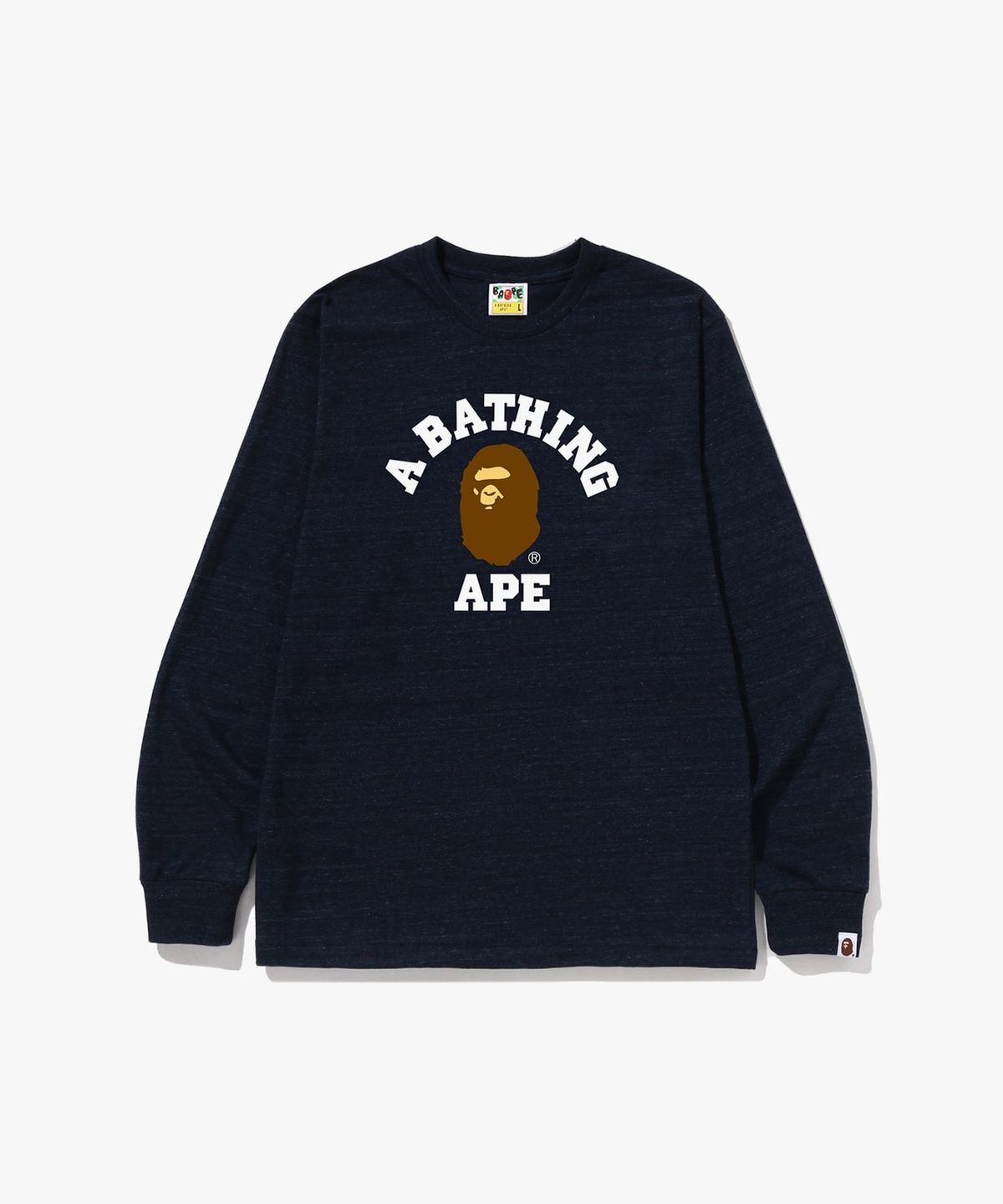 베이프(BAPE) 콜리지 롱슬리브 티셔츠(M) NAVY