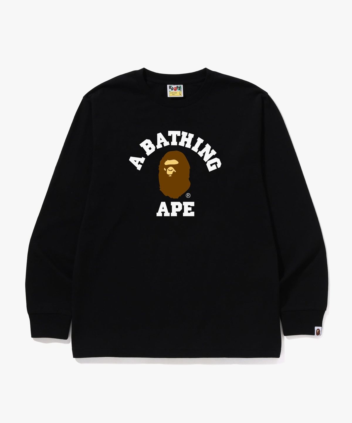 베이프(BAPE) 콜리지 롱슬리브 티셔츠(M) BLACK