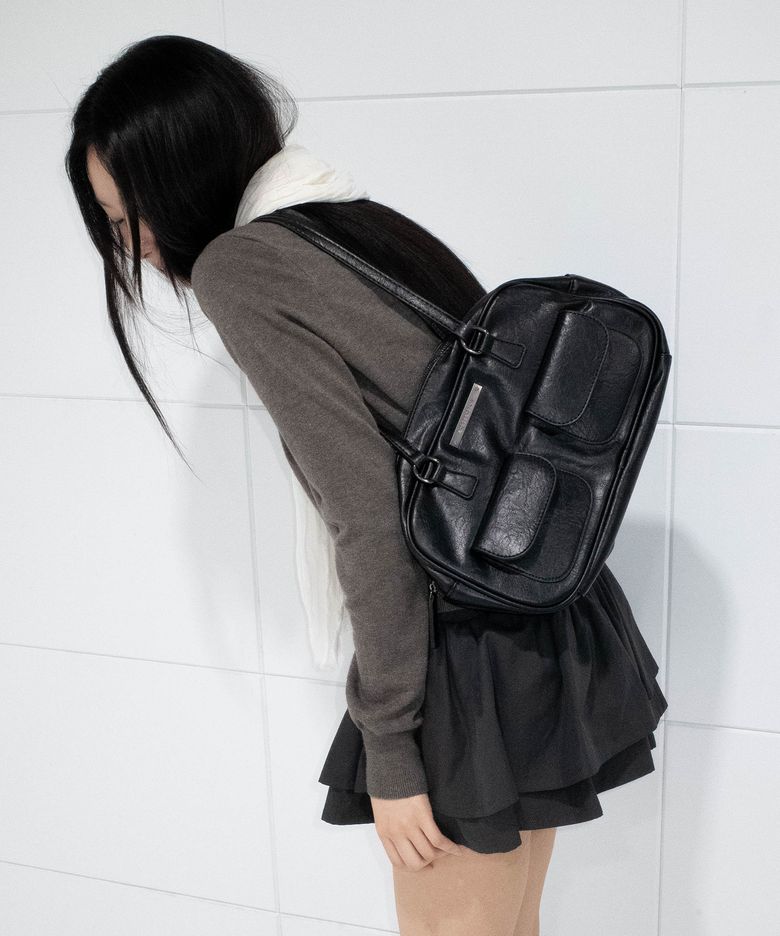 어반 듀얼포켓 숄더백 블랙