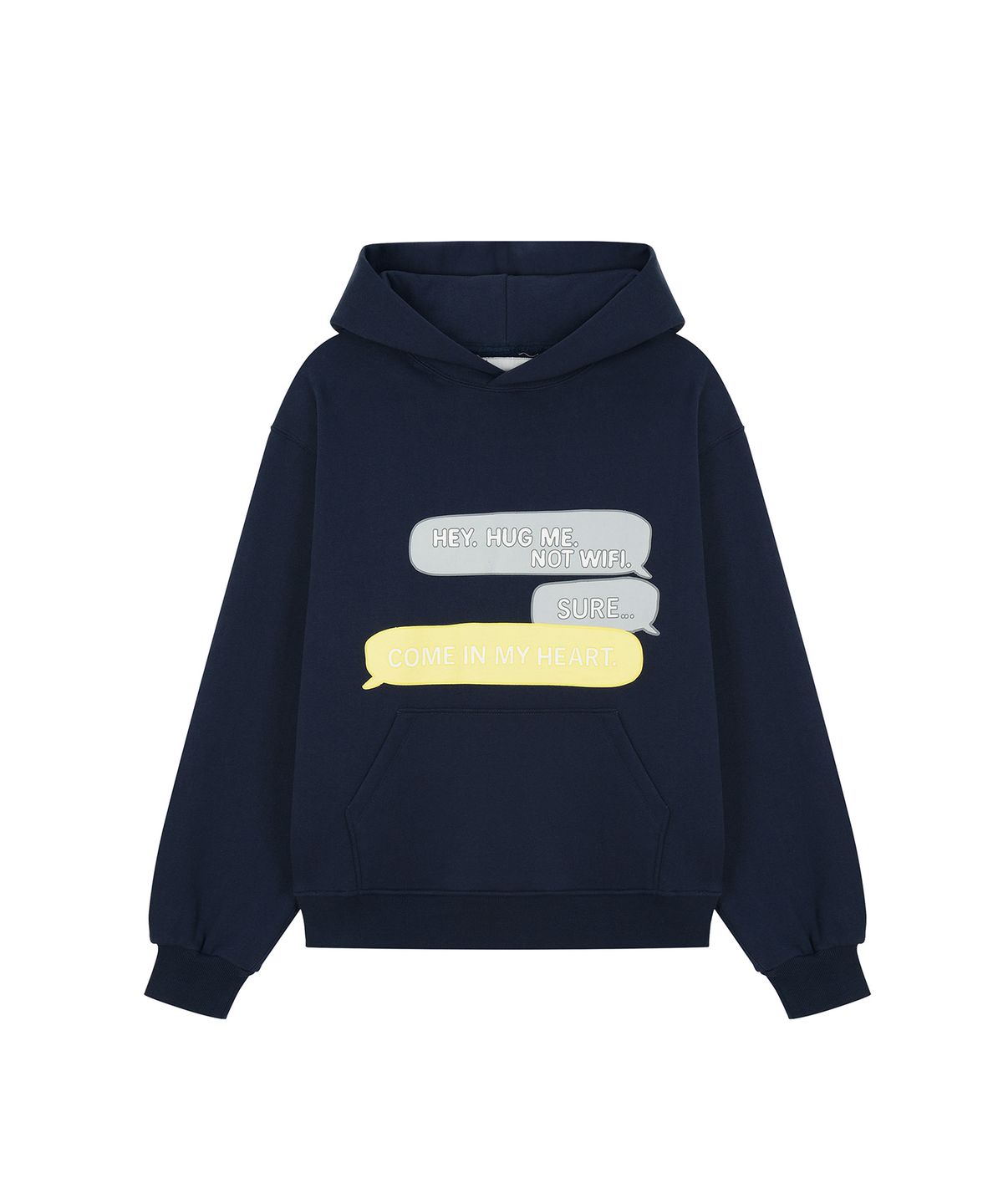 마티레(MTTIRÉ) Not Wifi Message Hoodie / Navy
