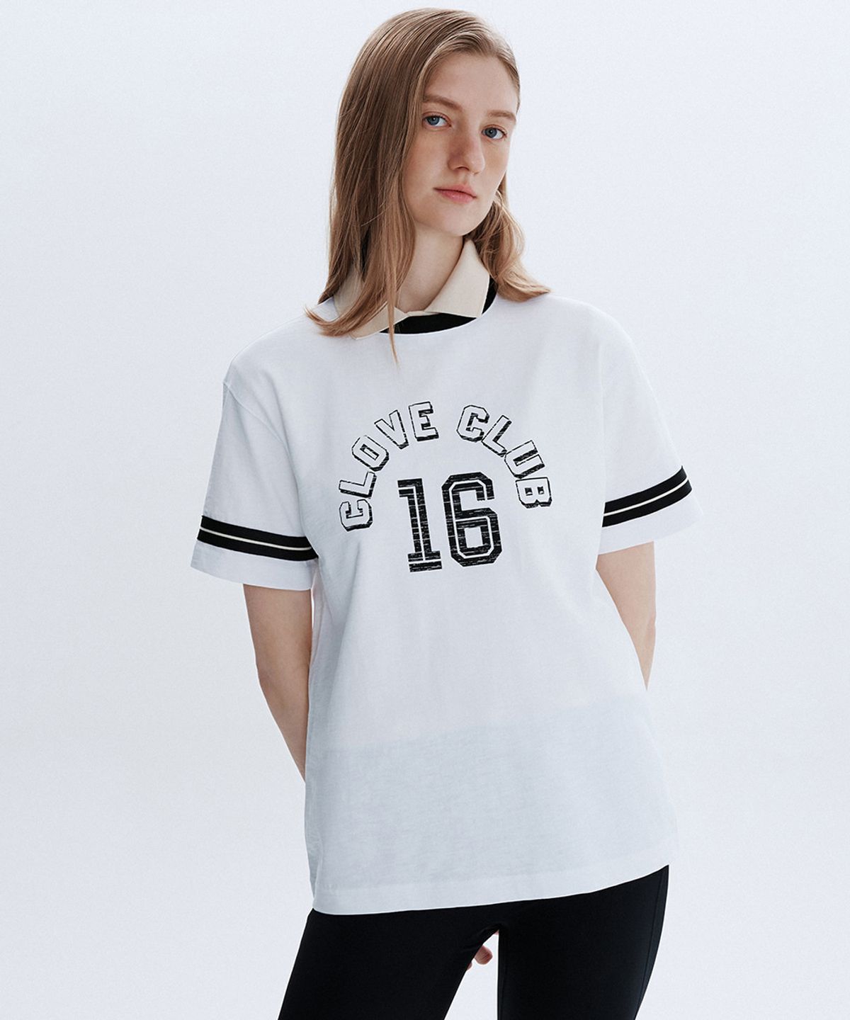 클로브(CLOVE) [26SM clove] Retro Graphic Ringer T-Shirt (White)