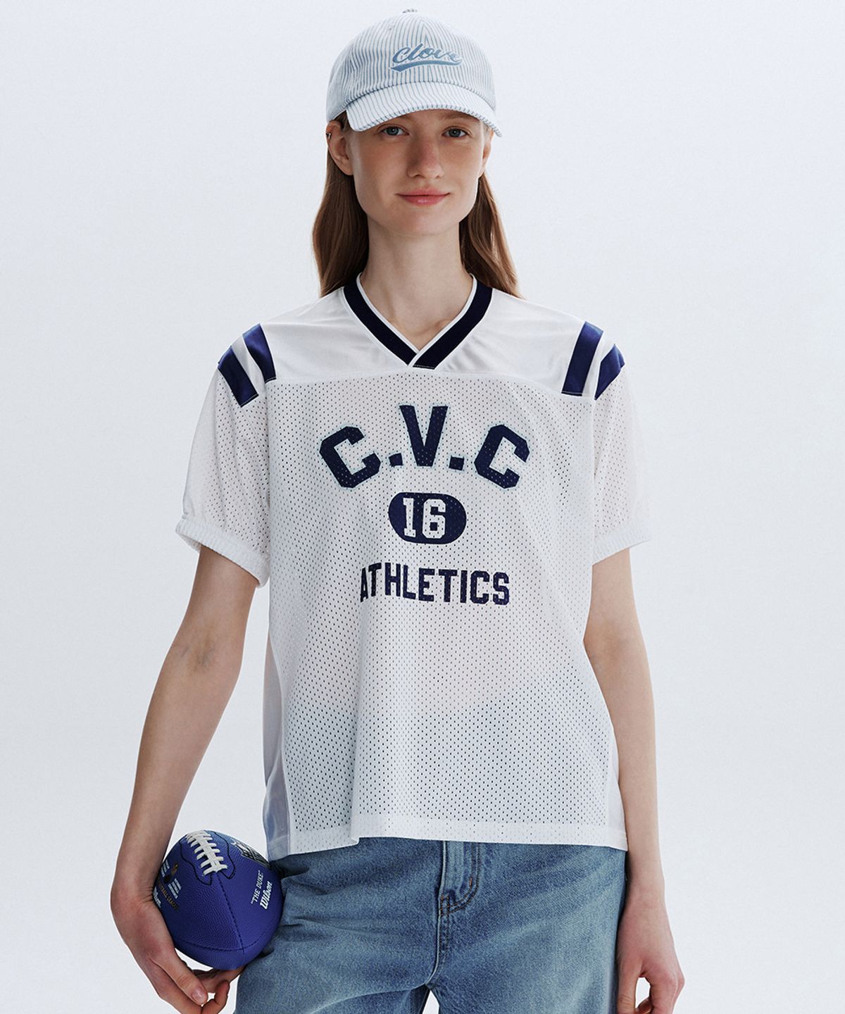 클로브(CLOVE) [26SM clove] Athletic Mesh T-Shirt (White)