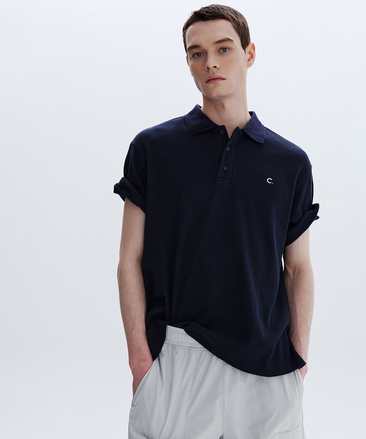 클로브(CLOVE) [26SM clove] Waffle Polo T-Shirt_Men (Navy)
