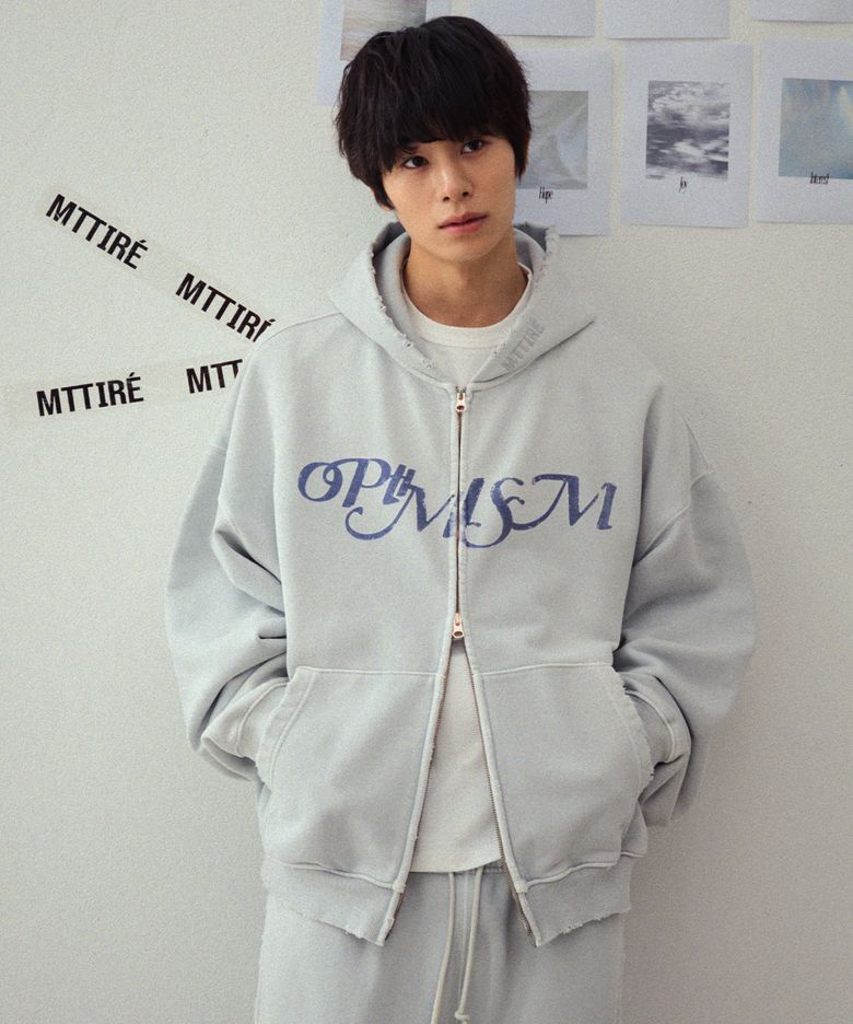 OPTIMISM VTG WASHED 2WAY ZIP-UP / LIGHT GRAY
