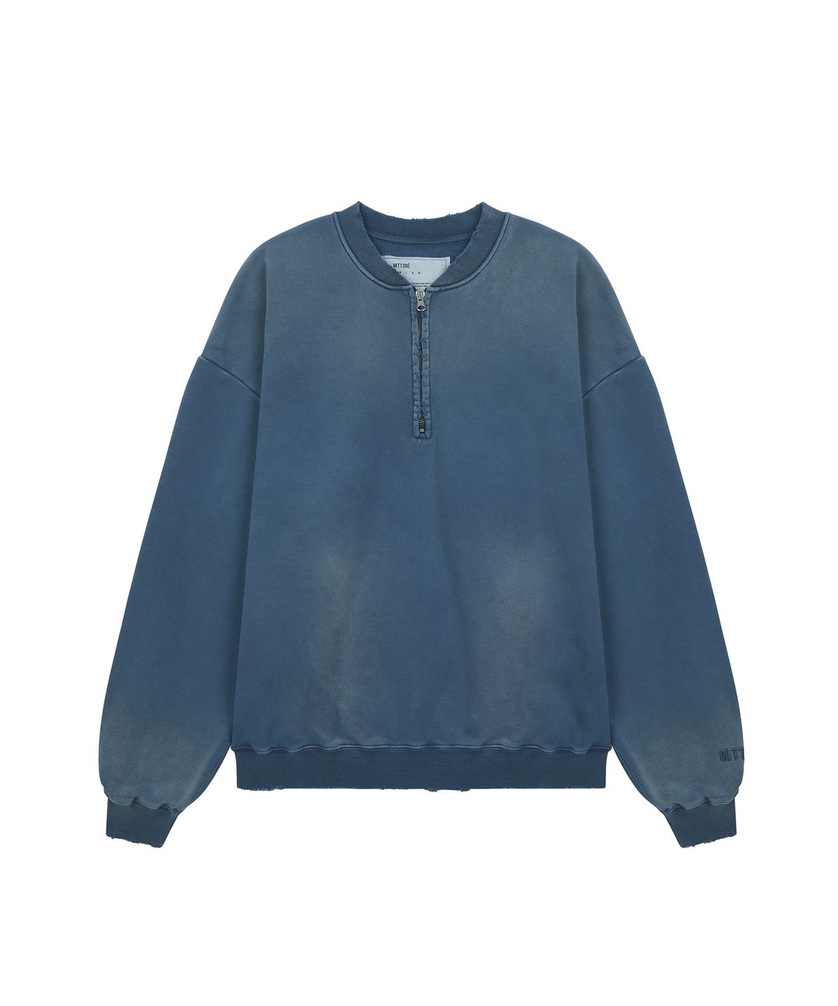 마티레(MTTIRÉ) VTG WASHED HALF ZIP SWEATSHIRT / NAVY