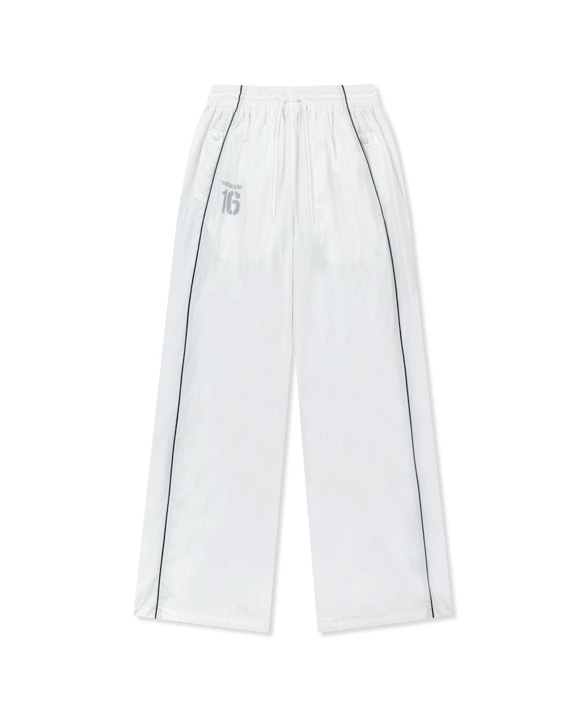 마뗑킴(MATIN KIM) MATIN 16 LOGO TRACK PANTS IN WHITE