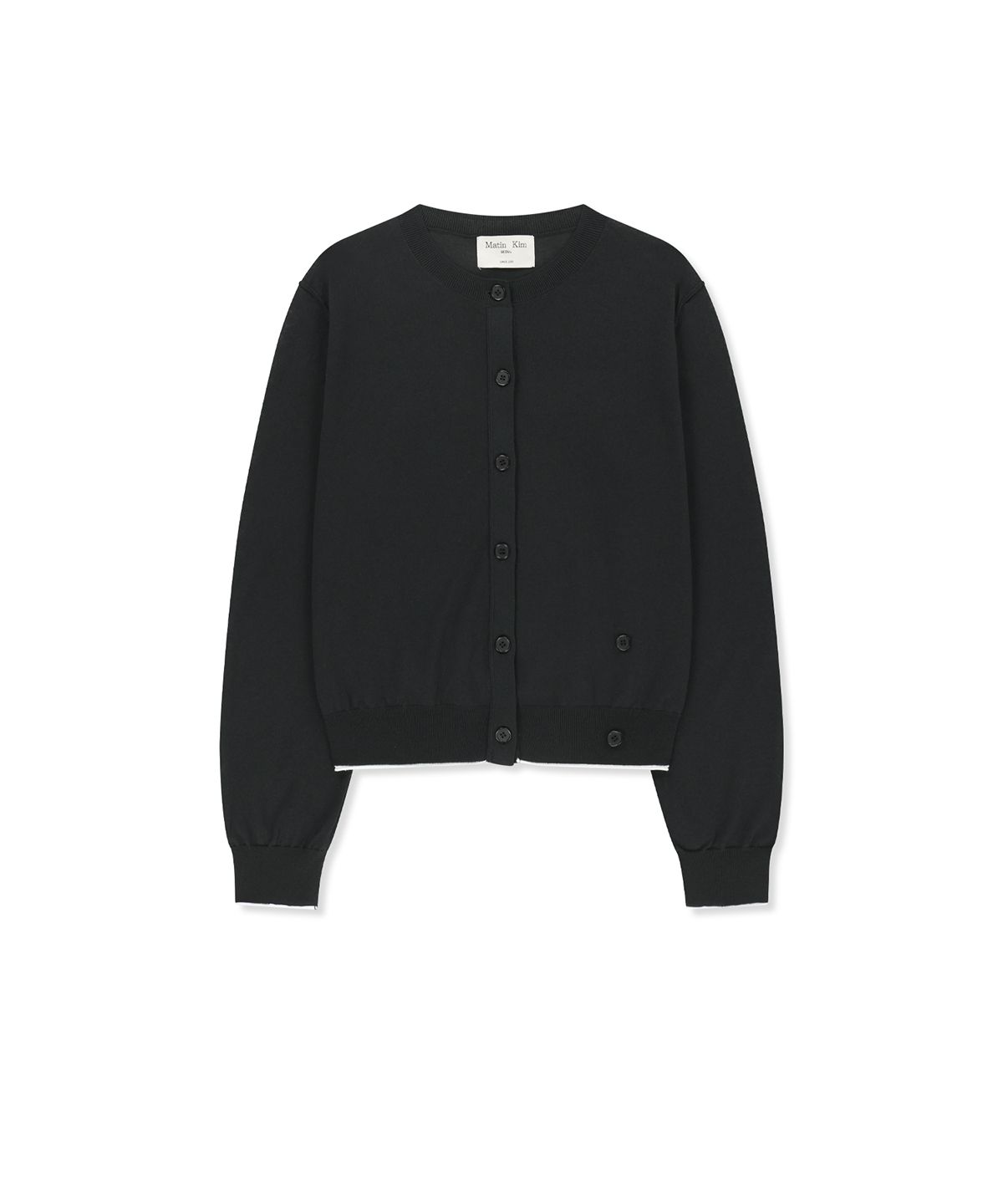 마뗑킴(MATIN KIM) BACK LOGO SHEER CARDIGAN FOR WOMEN IN BLACK