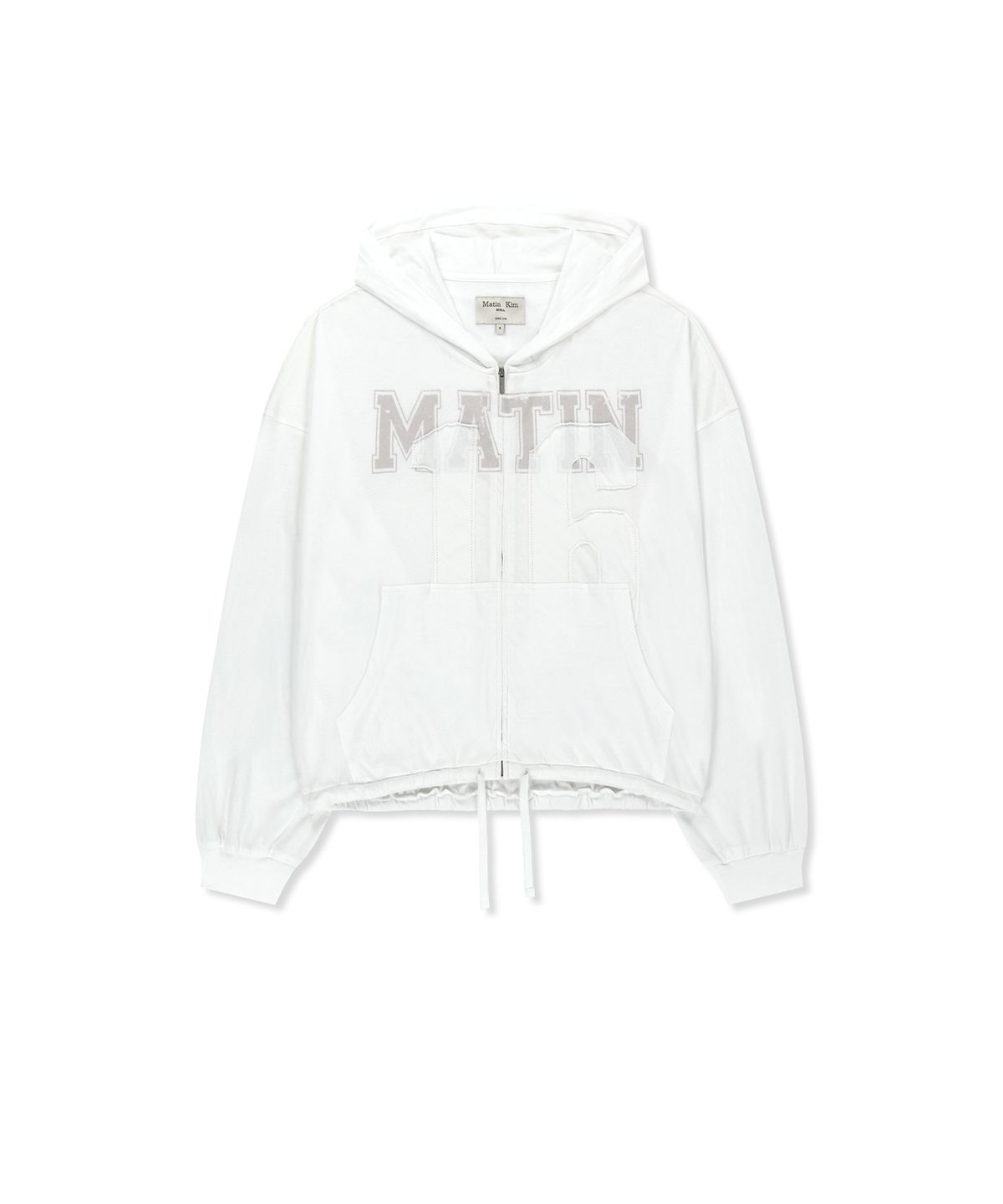 마뗑킴(MATIN KIM) MATIN 16 APPLIQUE LOGO HOODY ZIP UP IN WHITE