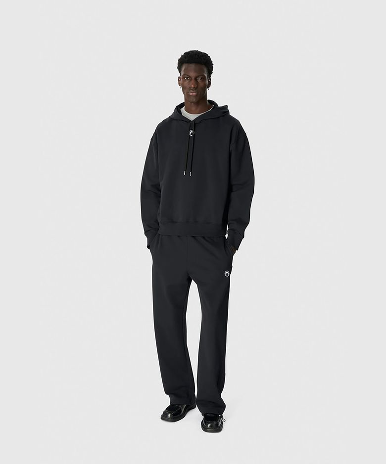 (M) 문 로고 저지 플리스 후디 블랙 MOON LOGO JERSEY FLEECE HOODIE BK99 BLACK