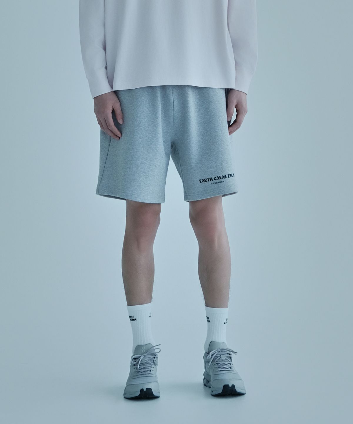 얼스캄에라(EARTH CALM ERA) 내추럴 데일리 스웨트 쇼츠_멜란지 그레이