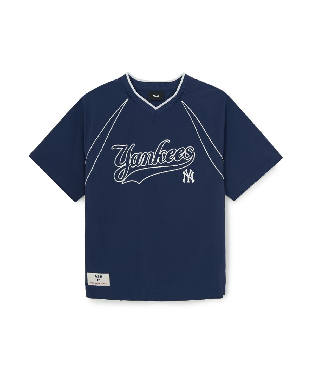 엠엘비 키즈(MLB KIDS) 스포티브 바시티 우븐 메쉬 배색 티셔츠 NY (Navy)