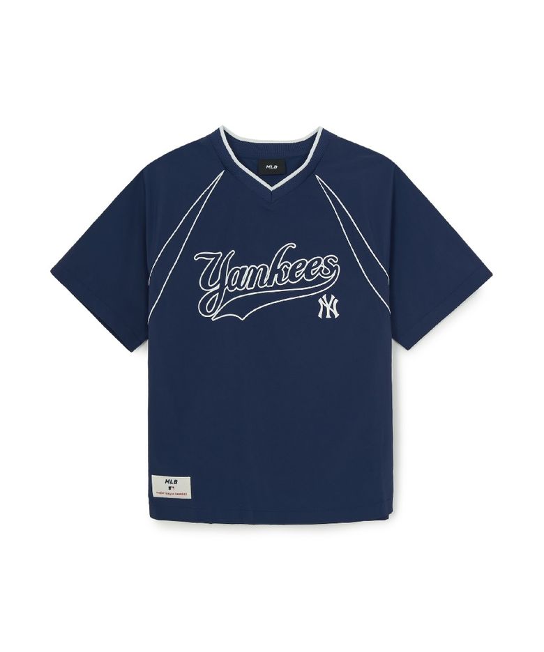 스포티브 바시티 우븐 메쉬 배색 티셔츠 NY (Navy)