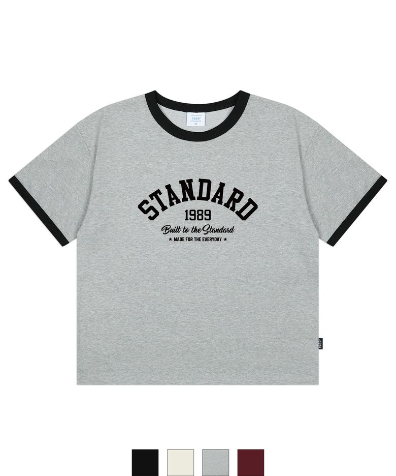 BUILT STANDARD 쿨코튼 크롭 링거 반소매 (SRCSTD-0256)